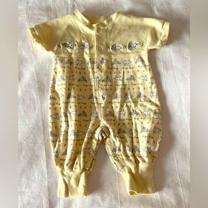 Vintage Gymboree Yellow Bunny Rabbit Carrot Easter One Piece Outfit 0-3M 90s